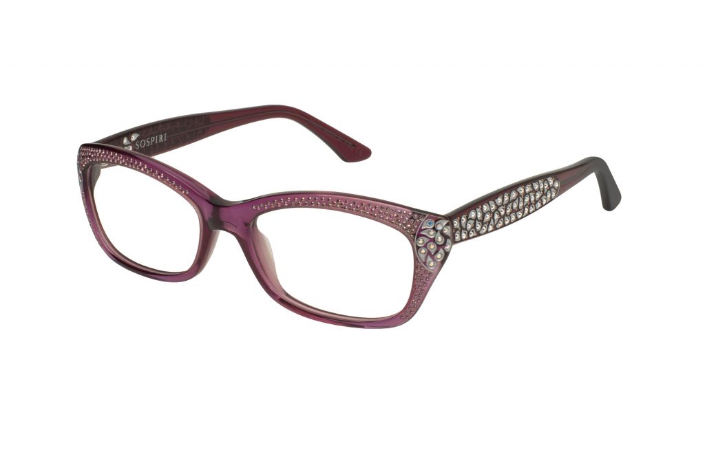 NUNZIA c.563 – Translucent purple with alabaster and lilac crystals and silver laserwork