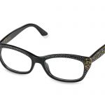 NUNZIA c.NRC – Black with multi-colored crystals and gold laserwork