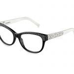 GEMMA c.BW – Black front with black crystals and white temples with clear crystals and silver studs