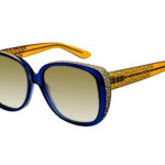 Valeria c.604 – Blue front with gold temples and gold crystals