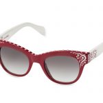 ODILIA c.RW/A – Cherry red front and white temples with pearls and whimsical artwork