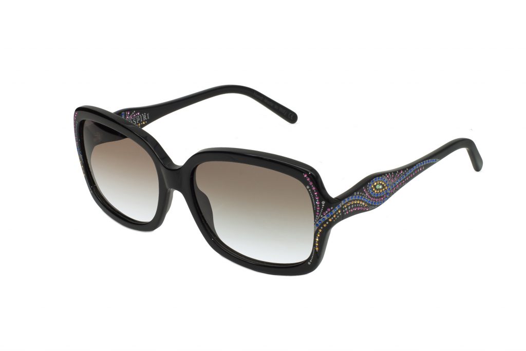 CELESTIA c.NRC – Black with multicolored crystals and silver laserwork
