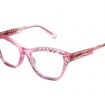Fede c.989 – Translucent pink with matte baroque laserwork overlaid with light rose crystals