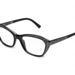 Marga c.NR – Black with clear and light chrome crystals and silver laserwork