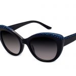 Penelope c.NRB – Black with metallic blue crystals and blue laserwork