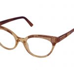 Flavia 861 – Translucent light amber front and brown temples with smoked topaz crystals