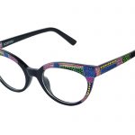Flavia c. NRC – Black with multi-colored crystals and silver laserwork