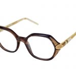 CRISTINA Limited Edition c.186 Smoked brown front & horn temples with gold jewel component and light smoked topaz crystals