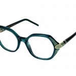 CRISTINA Limited Edition c.843 Emerlad green with gold jewel component and indigo-blue crystals