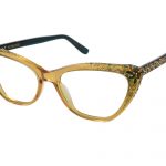 LILIANA c.443 – Translucent gold front with green temples and emerald and topaz crystals