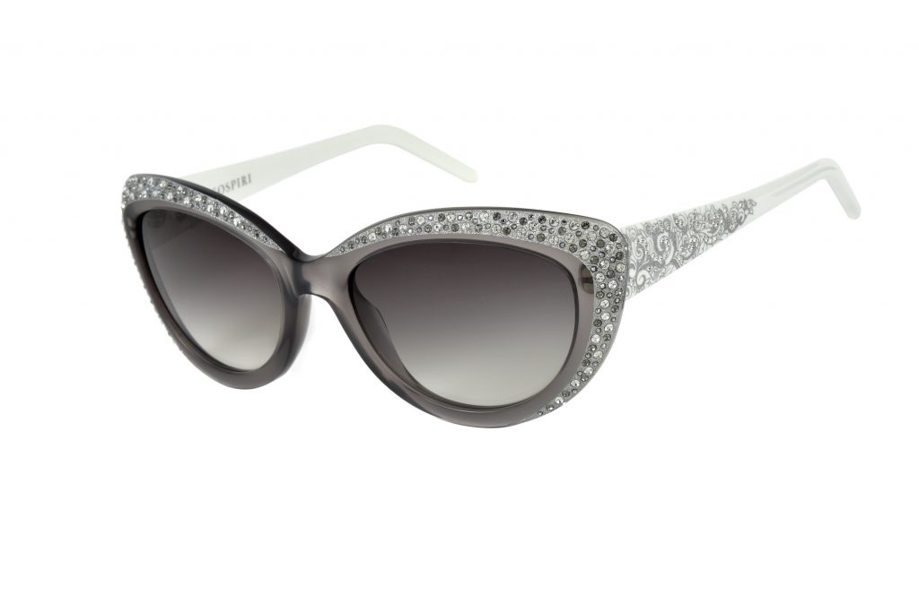 NOVELLA c.GW – Grey front with white temples and clear and light chrome crystals