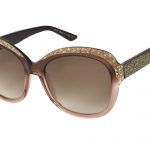 TESSA c.079 – Gradient brown with light peach and light topaz crystals and gold laserwork