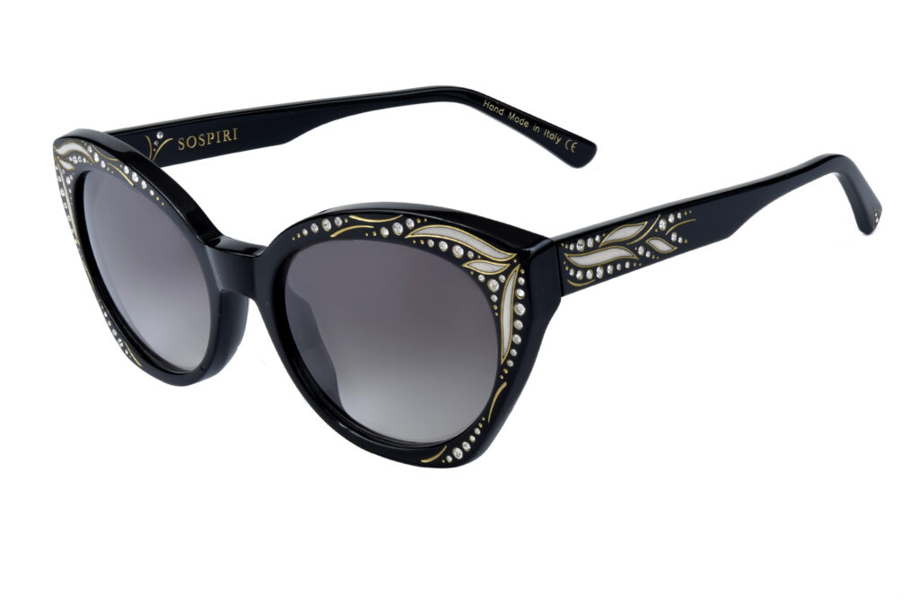 DEMI c.NRG – Black with clear crystals and intricate gold and pearl detailing