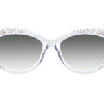 Aida c.CR – Clear frame with clear and alabaster crystals and silver laserwork front
