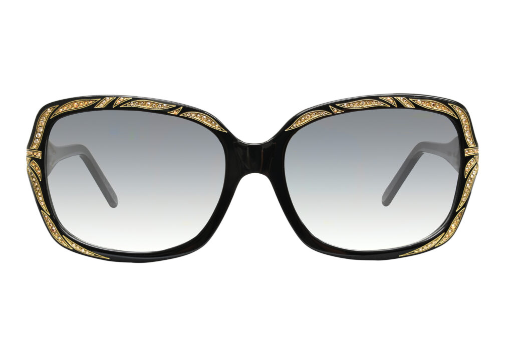 Euforia c.NRG Black with gold crystals and gold laserwork front