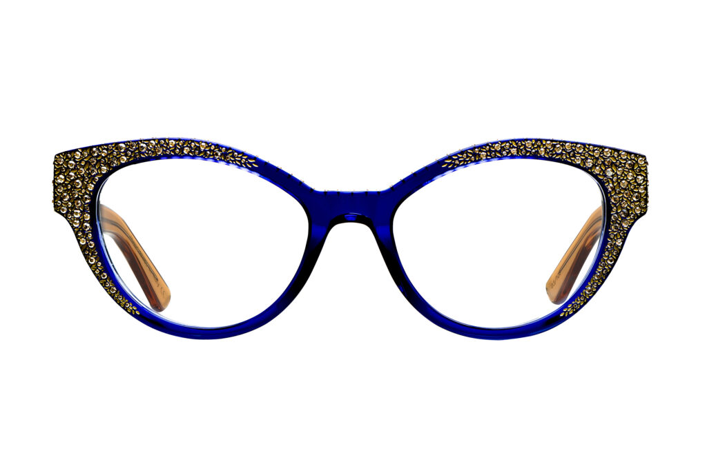 Bella 604 – Blue front with gold temples
